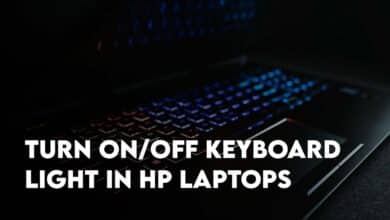 Turn On/Off Keyboard Light in HP Laptops